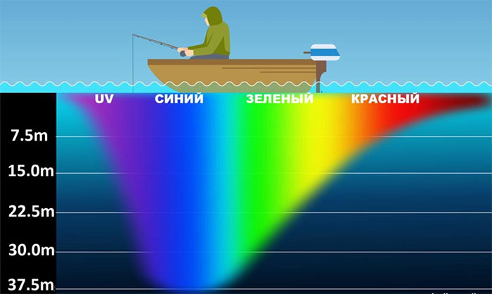 Спектр светопроницаемости в воде